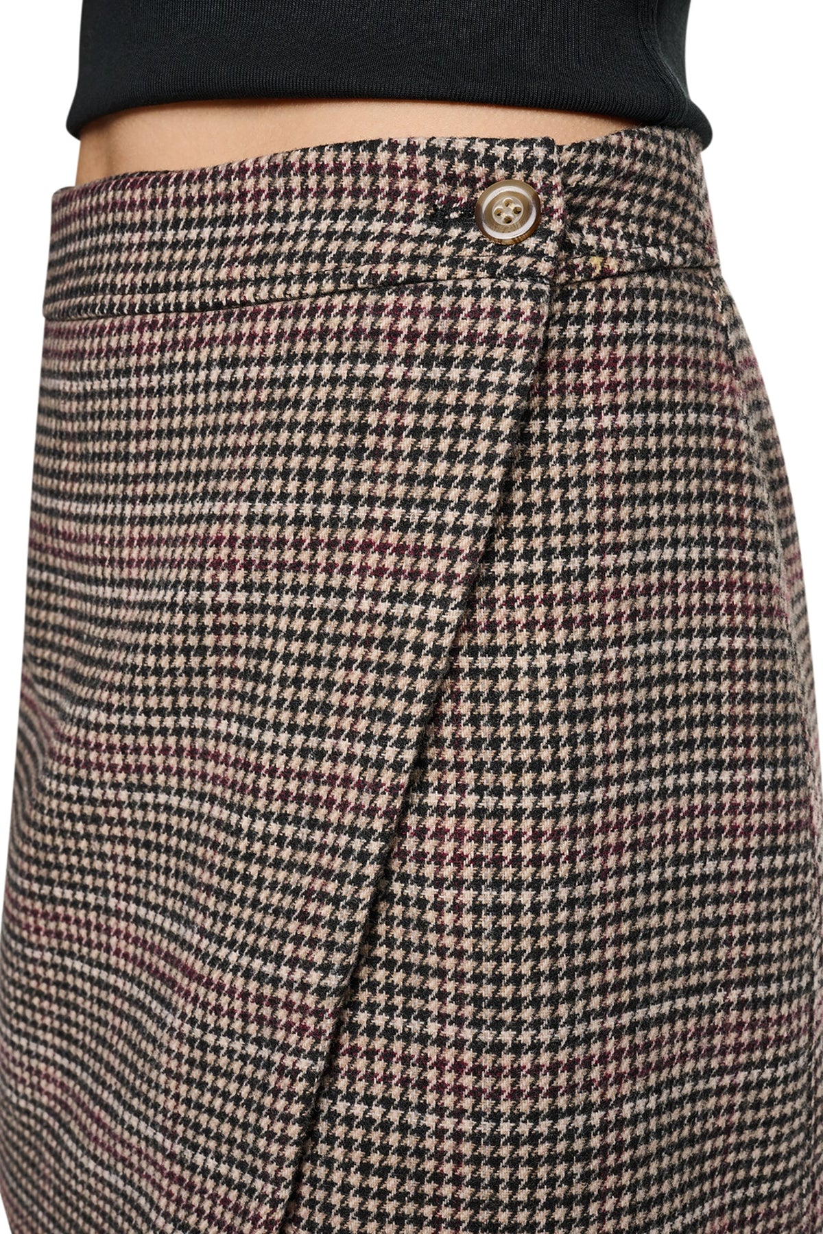 HOUNDSTOOTH MINI WRAP SKIRT