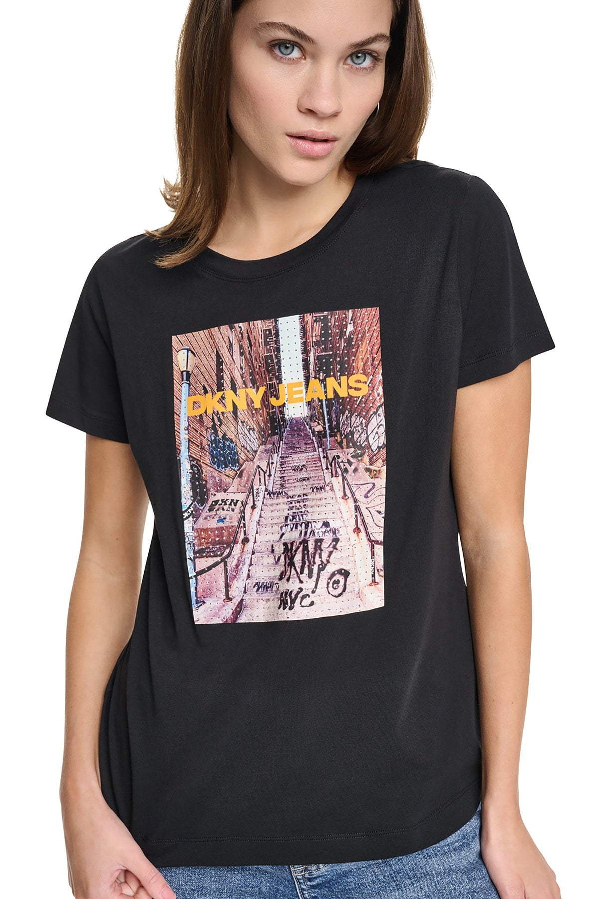 RHINESTONE BRONX PHOTO LOGO TEE