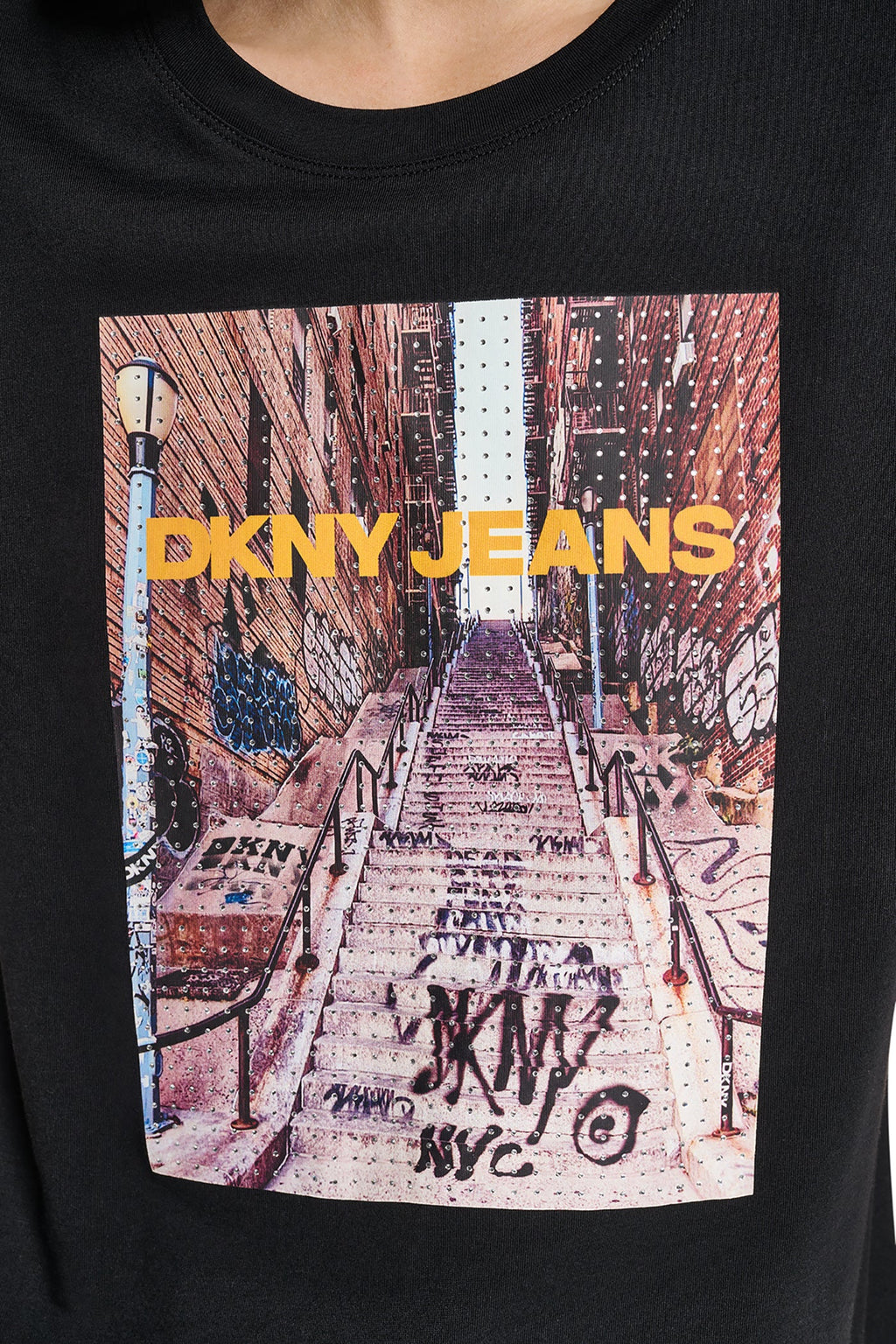 RHINESTONE BRONX PHOTO LOGO TEE