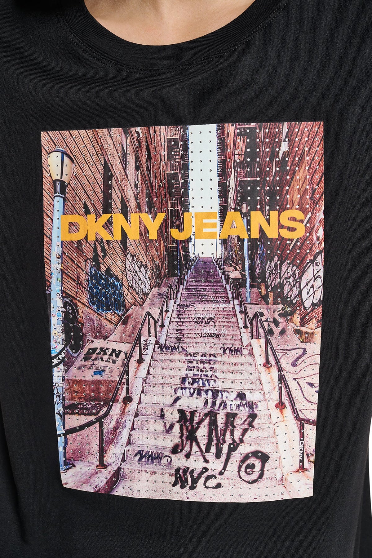 RHINESTONE BRONX PHOTO LOGO TEE