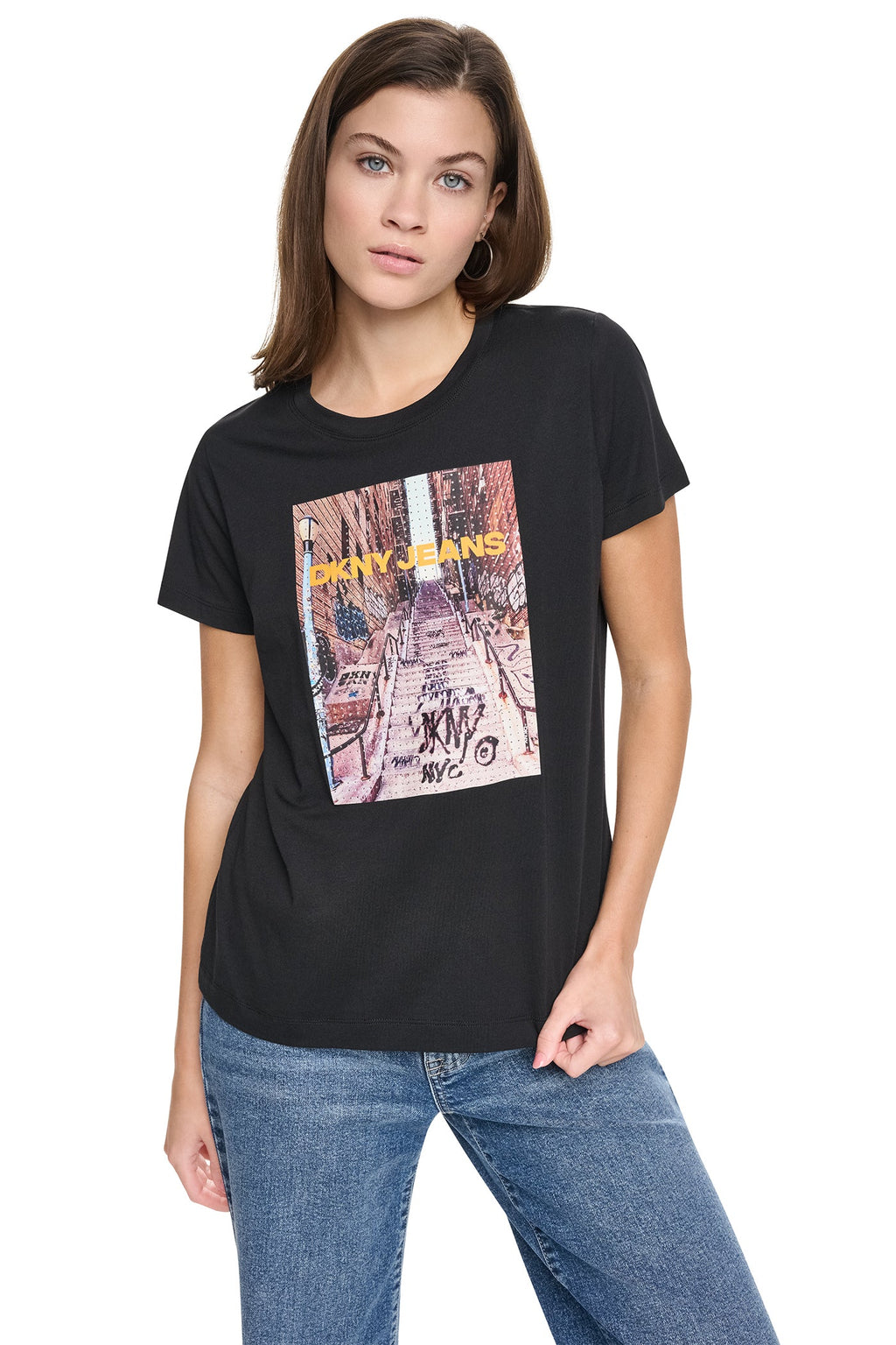 RHINESTONE BRONX PHOTO LOGO TEE