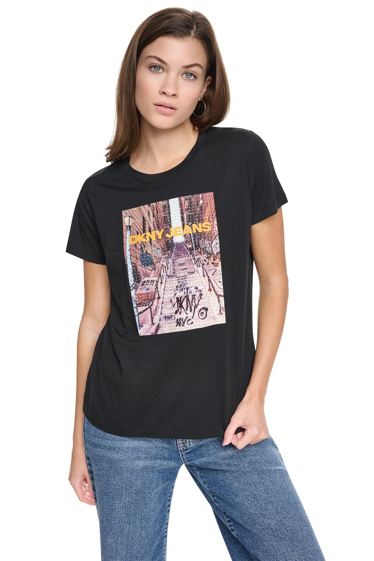 RHINESTONE BRONX PHOTO LOGO TEE