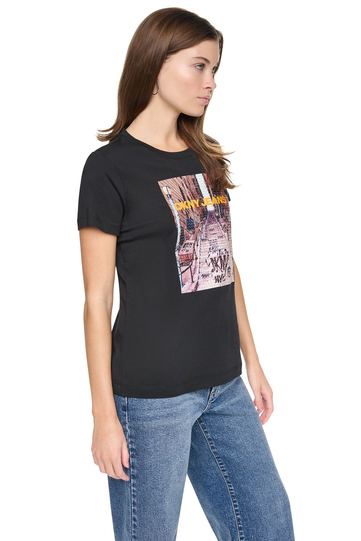 RHINESTONE BRONX PHOTO LOGO TEE