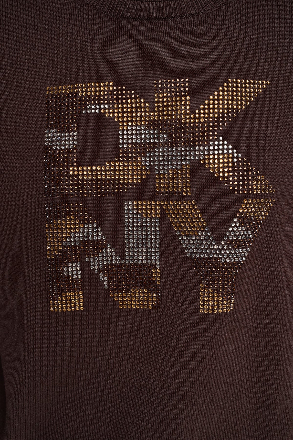 CAMO RHINESTONE LOGO SWEATER