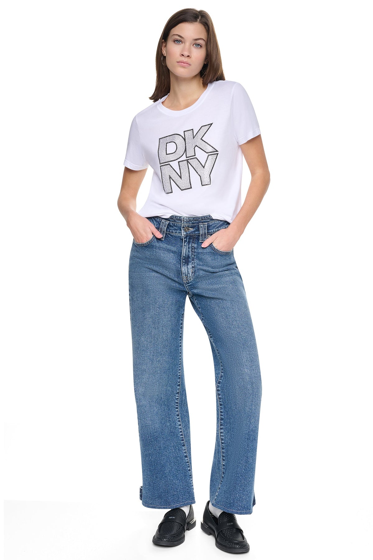 CRYSTAL DISTRESSED LOGO TEE