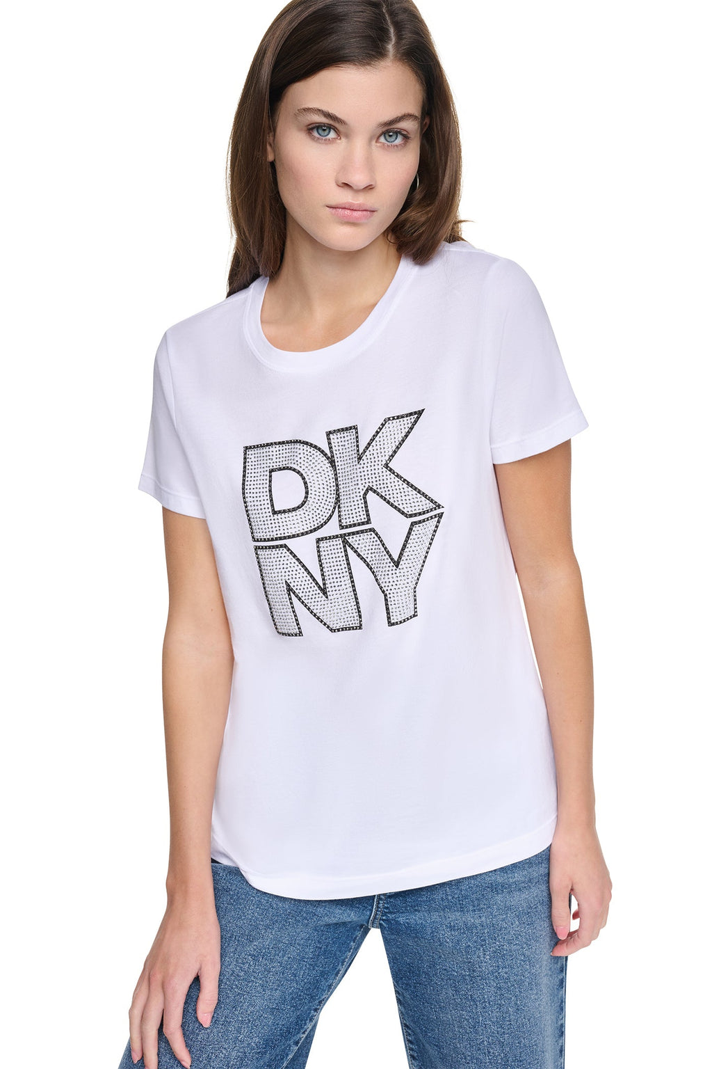 CRYSTAL DISTRESSED LOGO TEE