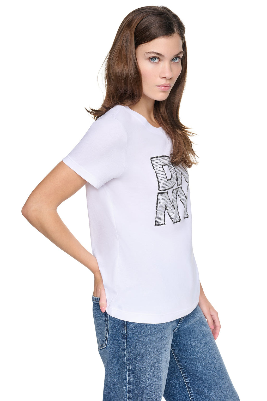 CRYSTAL DISTRESSED LOGO TEE