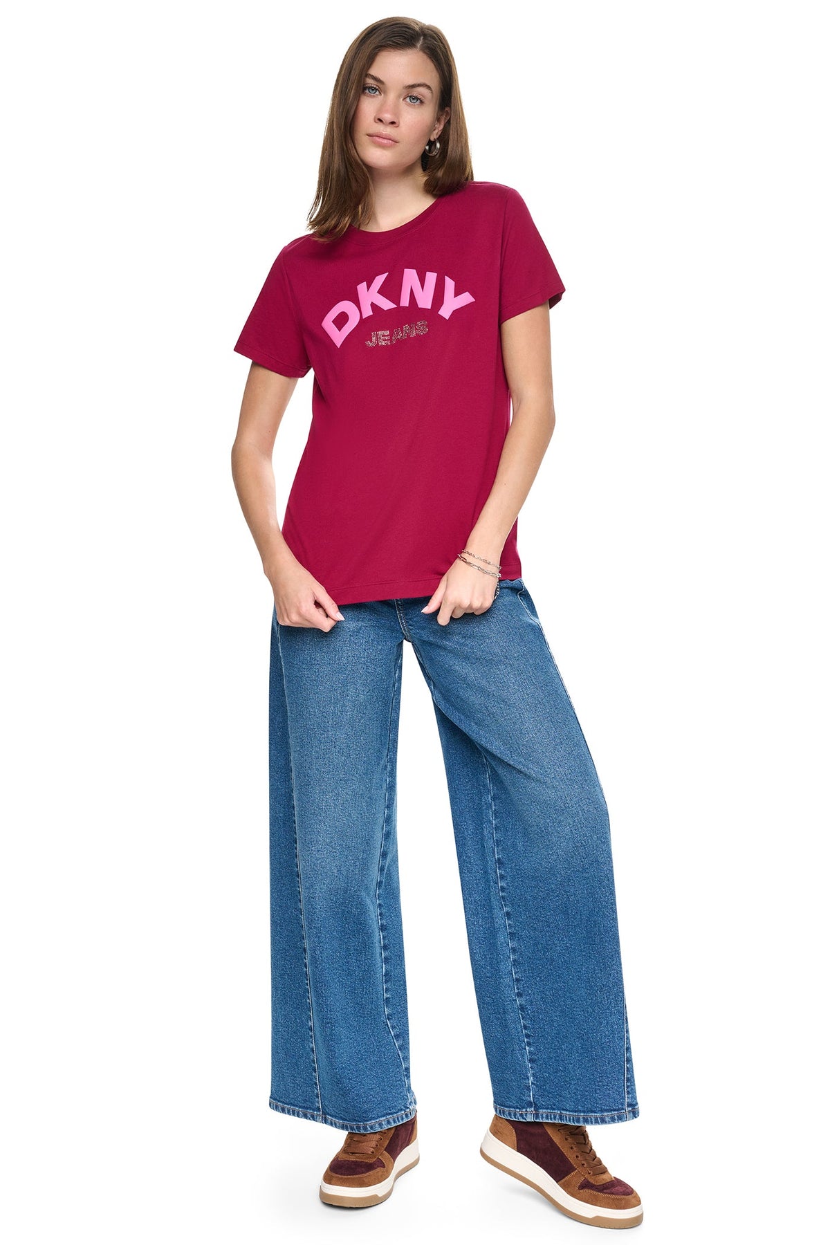 ARCHED RHINESTONE LOGO TEE