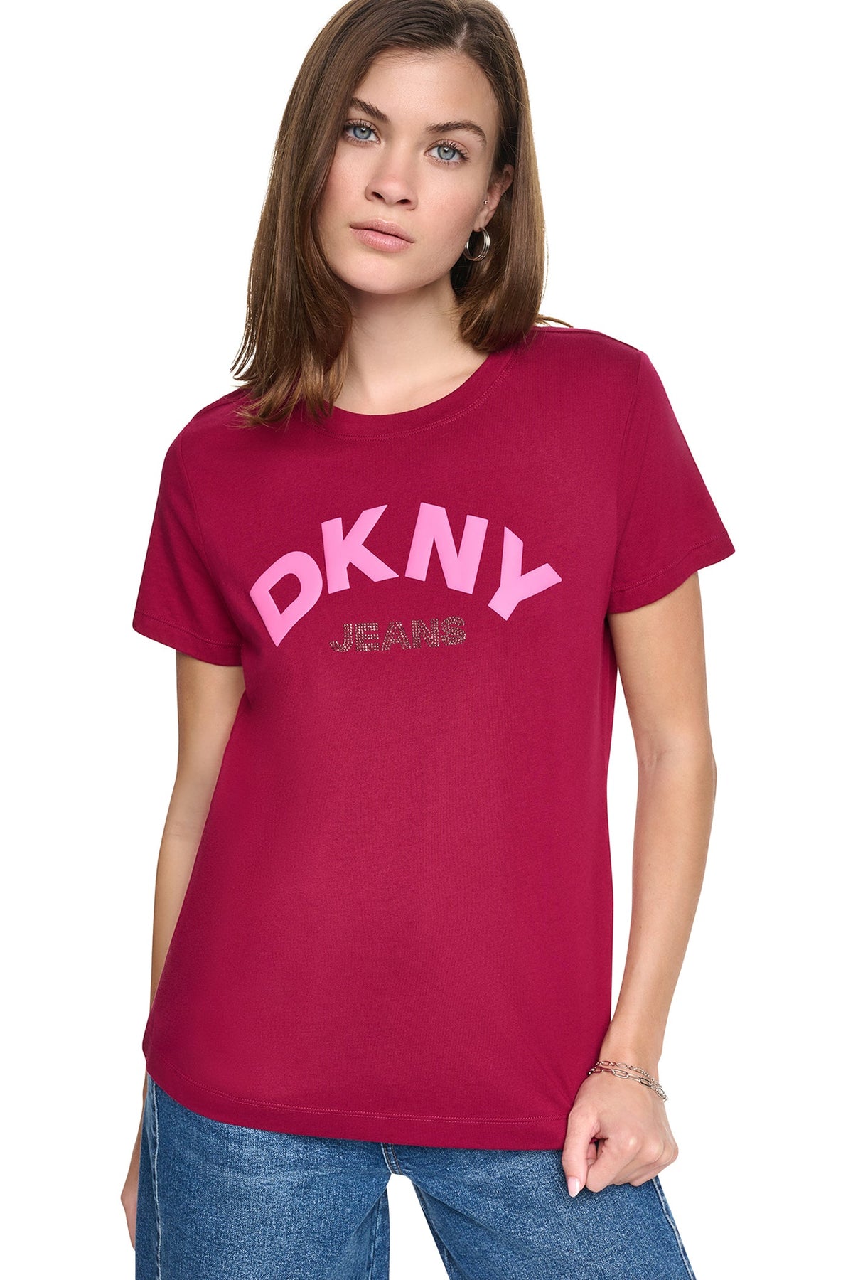 ARCHED RHINESTONE LOGO TEE