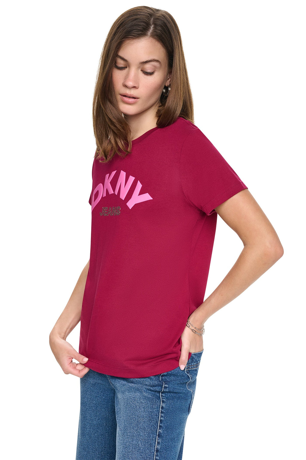 ARCHED RHINESTONE LOGO TEE