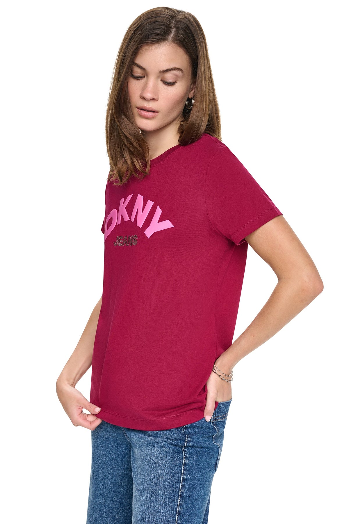 ARCHED RHINESTONE LOGO TEE