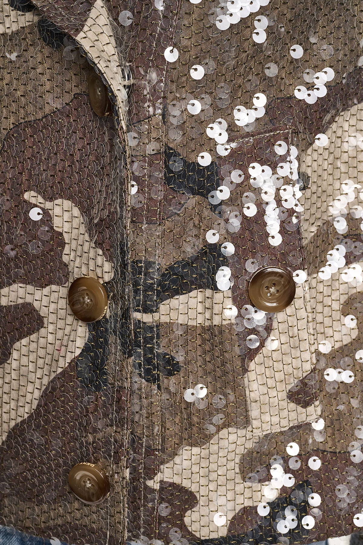 SEQUIN DOUBLE BREASTED TRENCH COAT