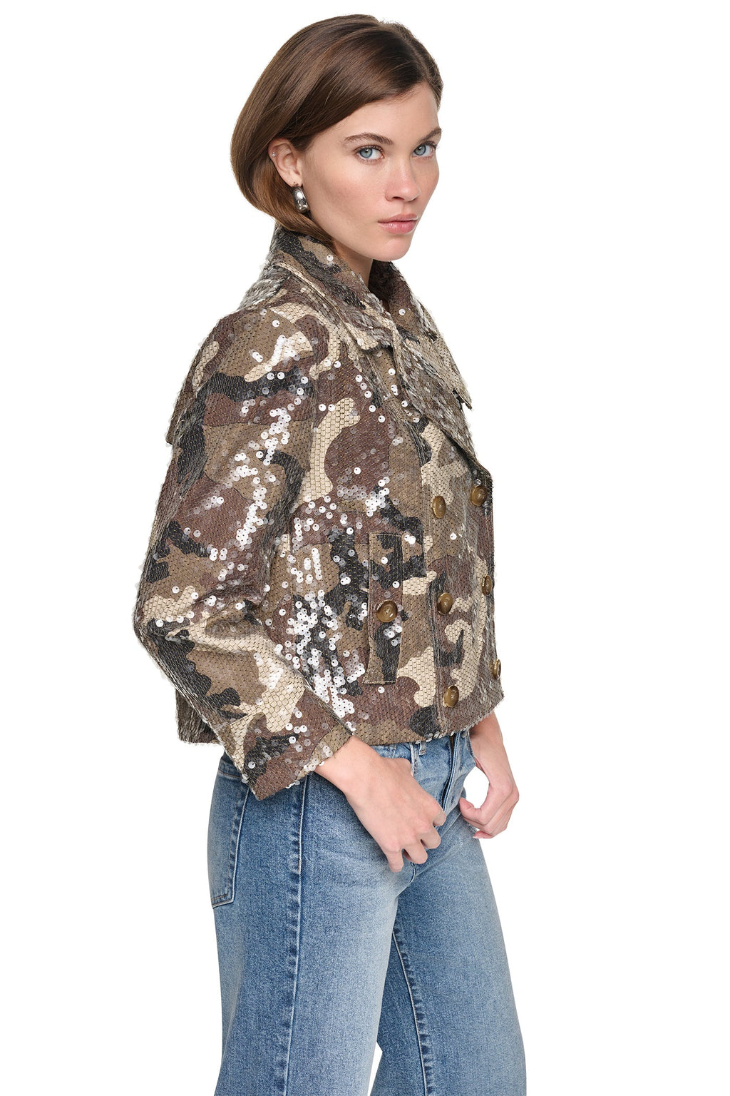 SEQUIN DOUBLE BREASTED TRENCH COAT