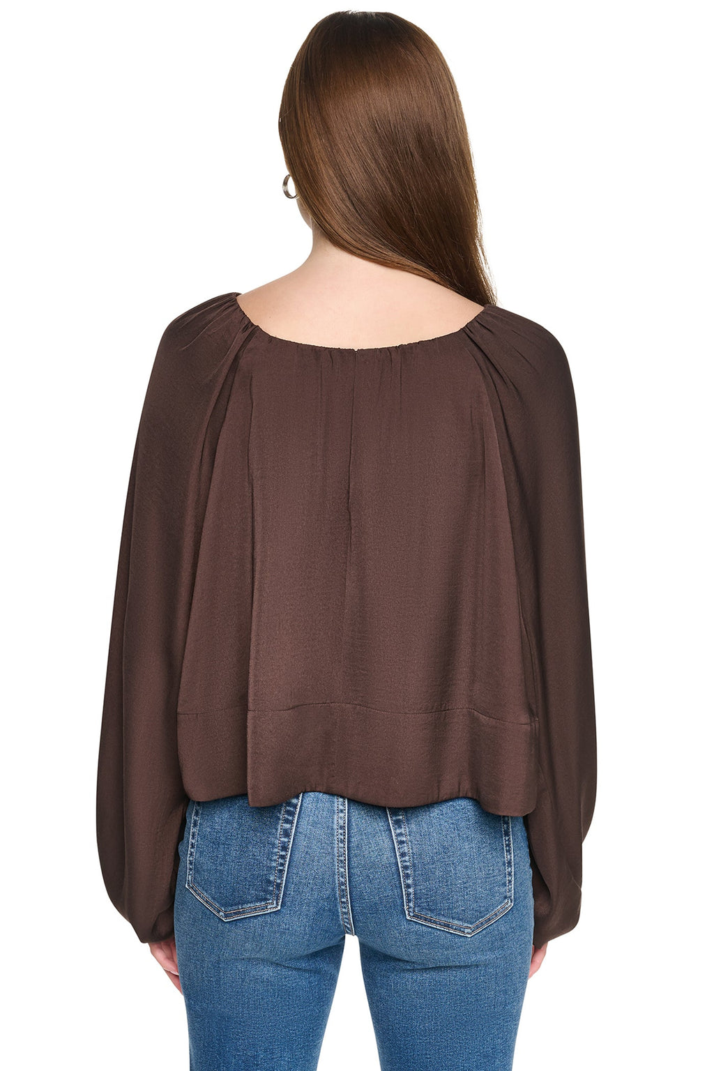 RAGLAN SLEEVE SHIRRED TOP