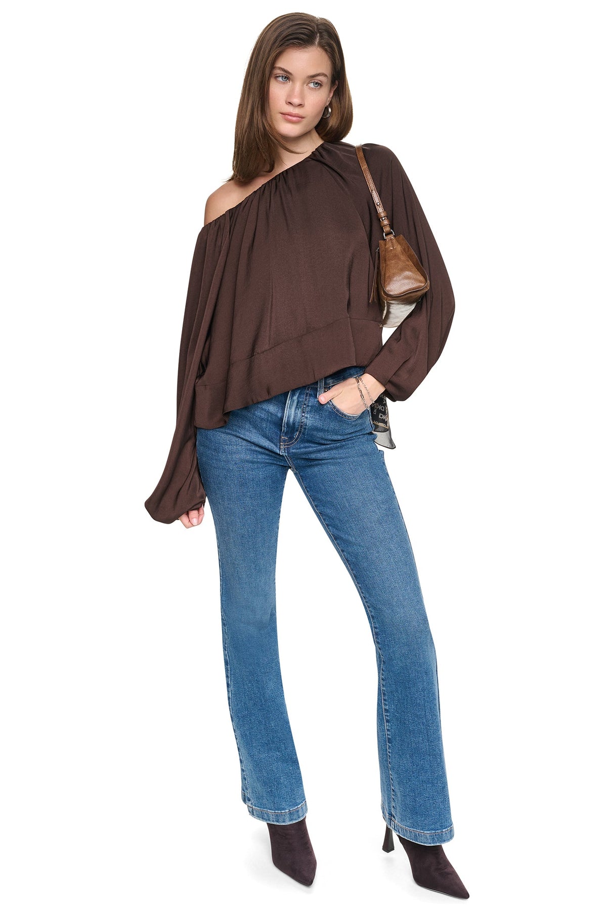 RAGLAN SLEEVE SHIRRED TOP
