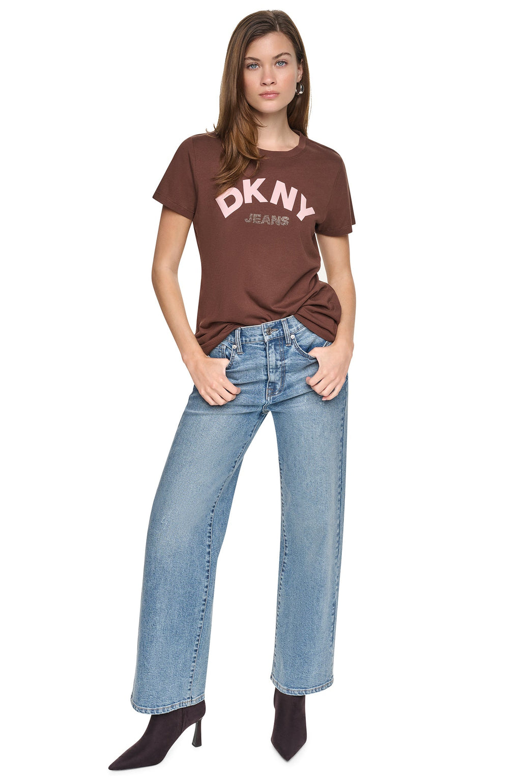 ARCHED RHINESTONE LOGO TEE