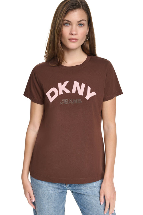 ARCHED RHINESTONE LOGO TEE