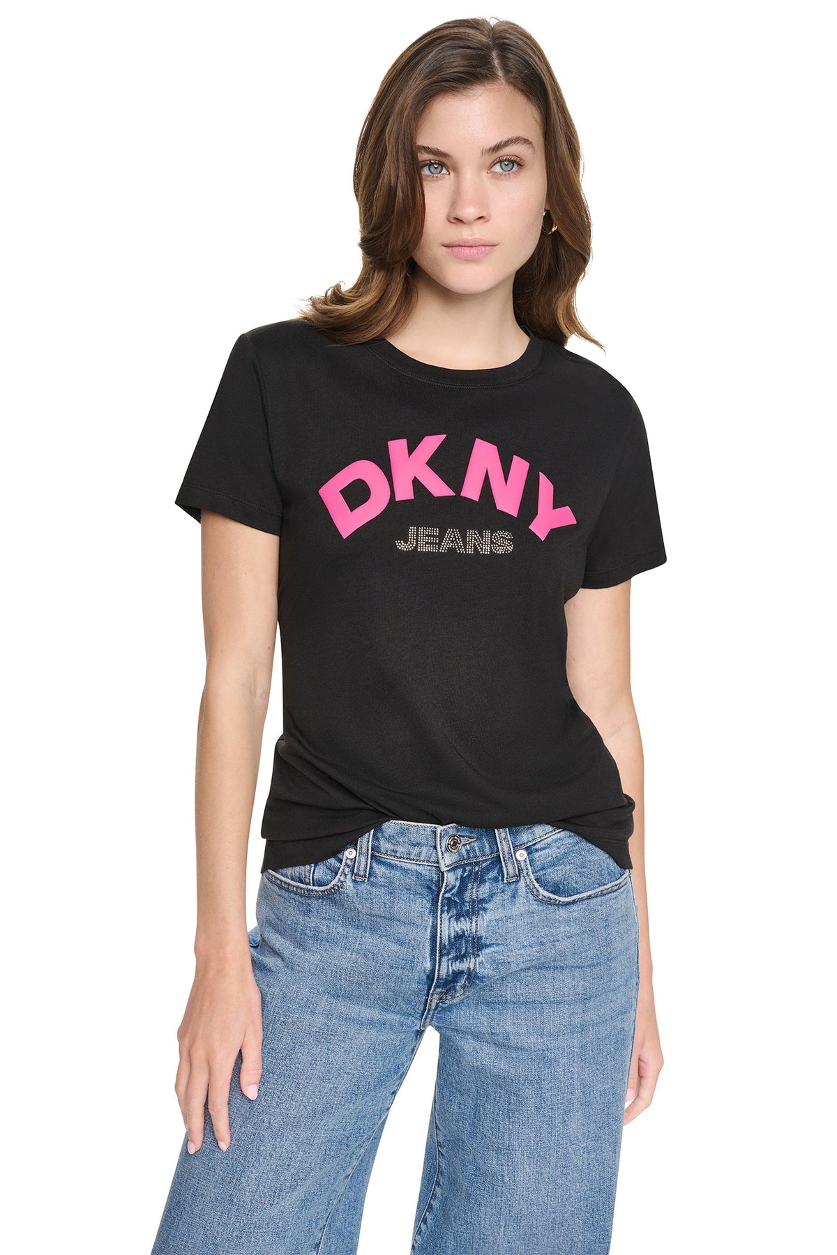 ARCHED RHINESTONE LOGO TEE