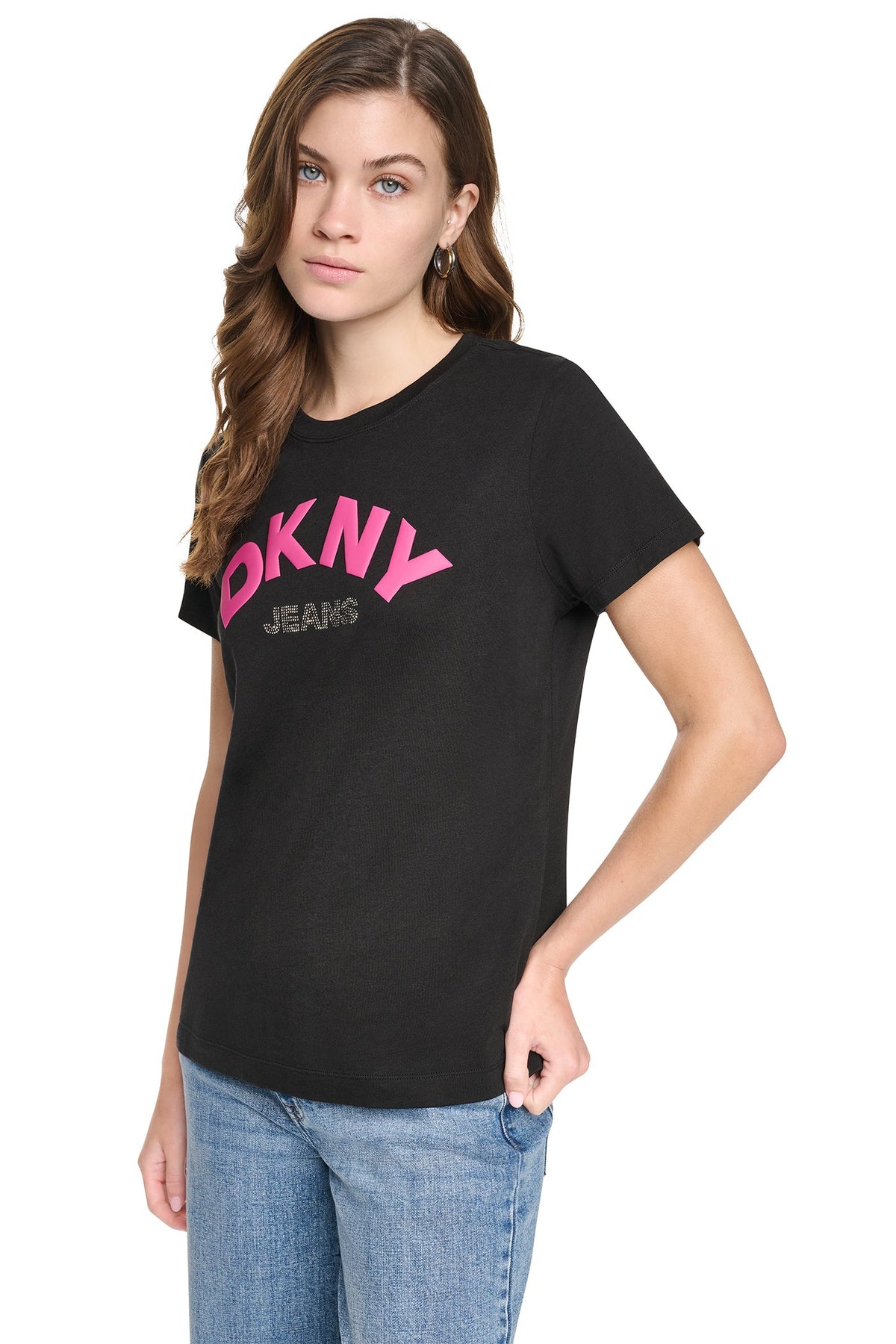 ARCHED RHINESTONE LOGO TEE