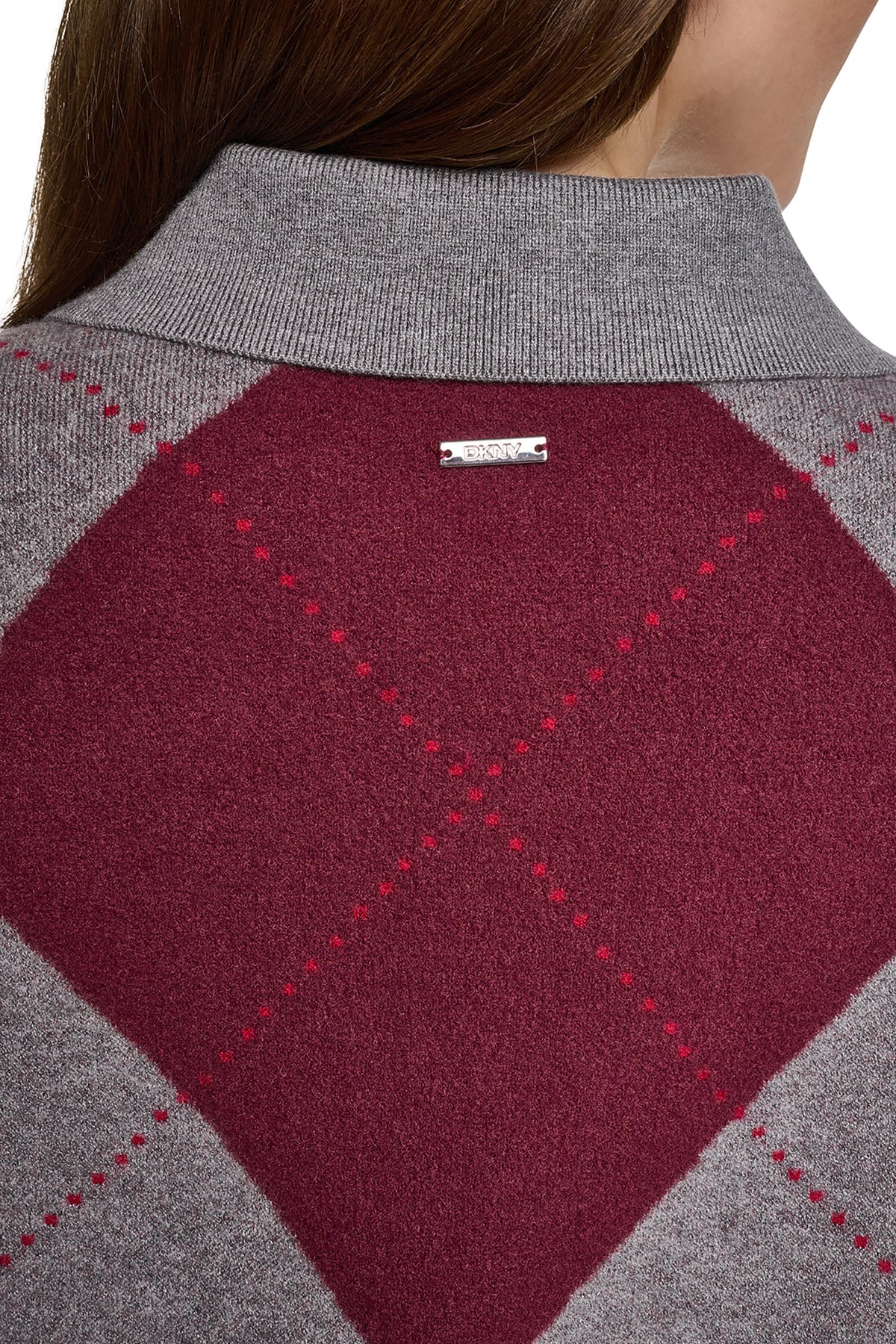FUZZY ARGYLE CARDIGAN