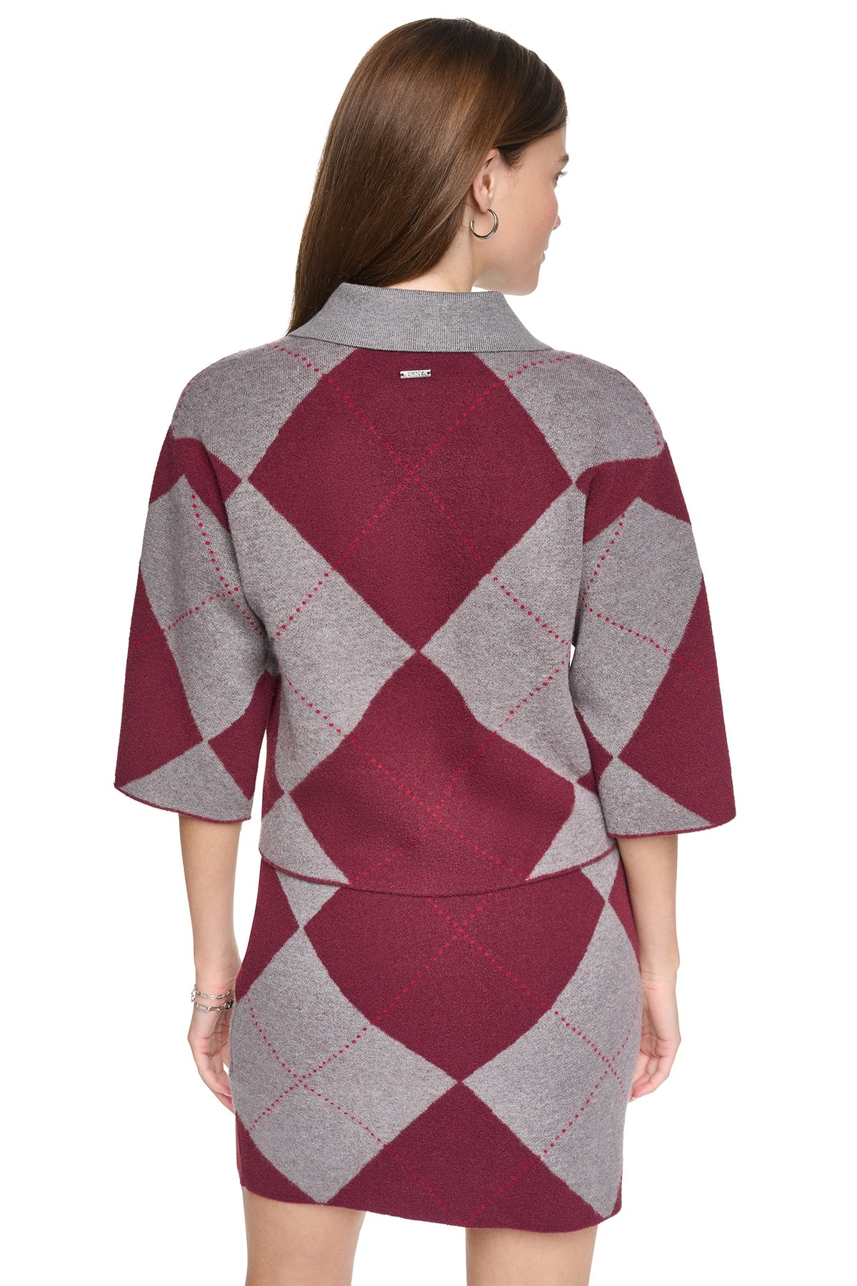 FUZZY ARGYLE CARDIGAN