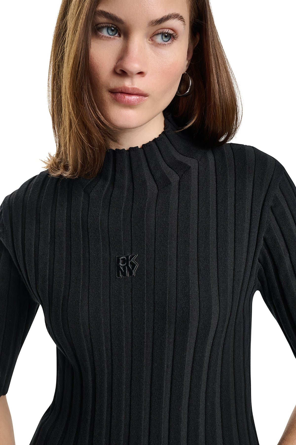 ELBOW SLEEVE WIDE RIB SWEATER