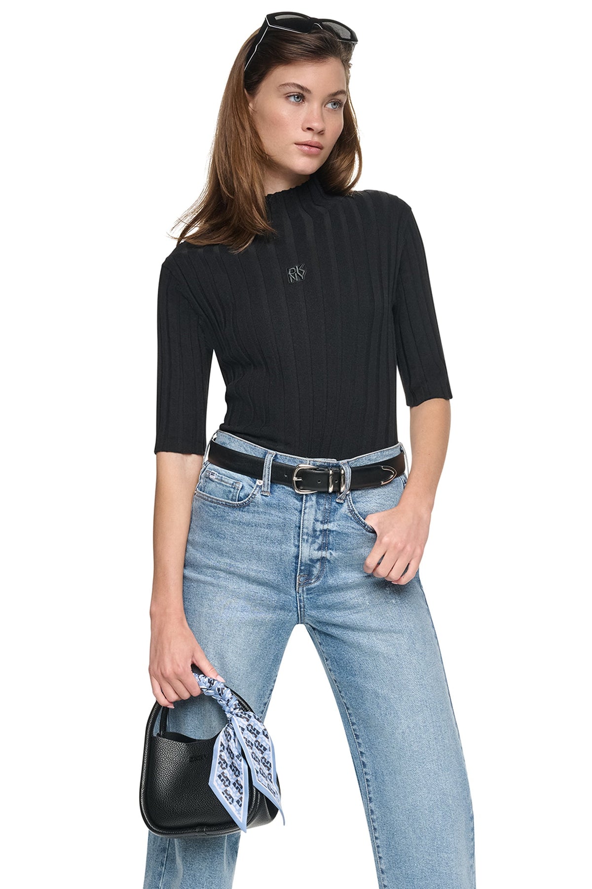 ELBOW SLEEVE WIDE RIB SWEATER