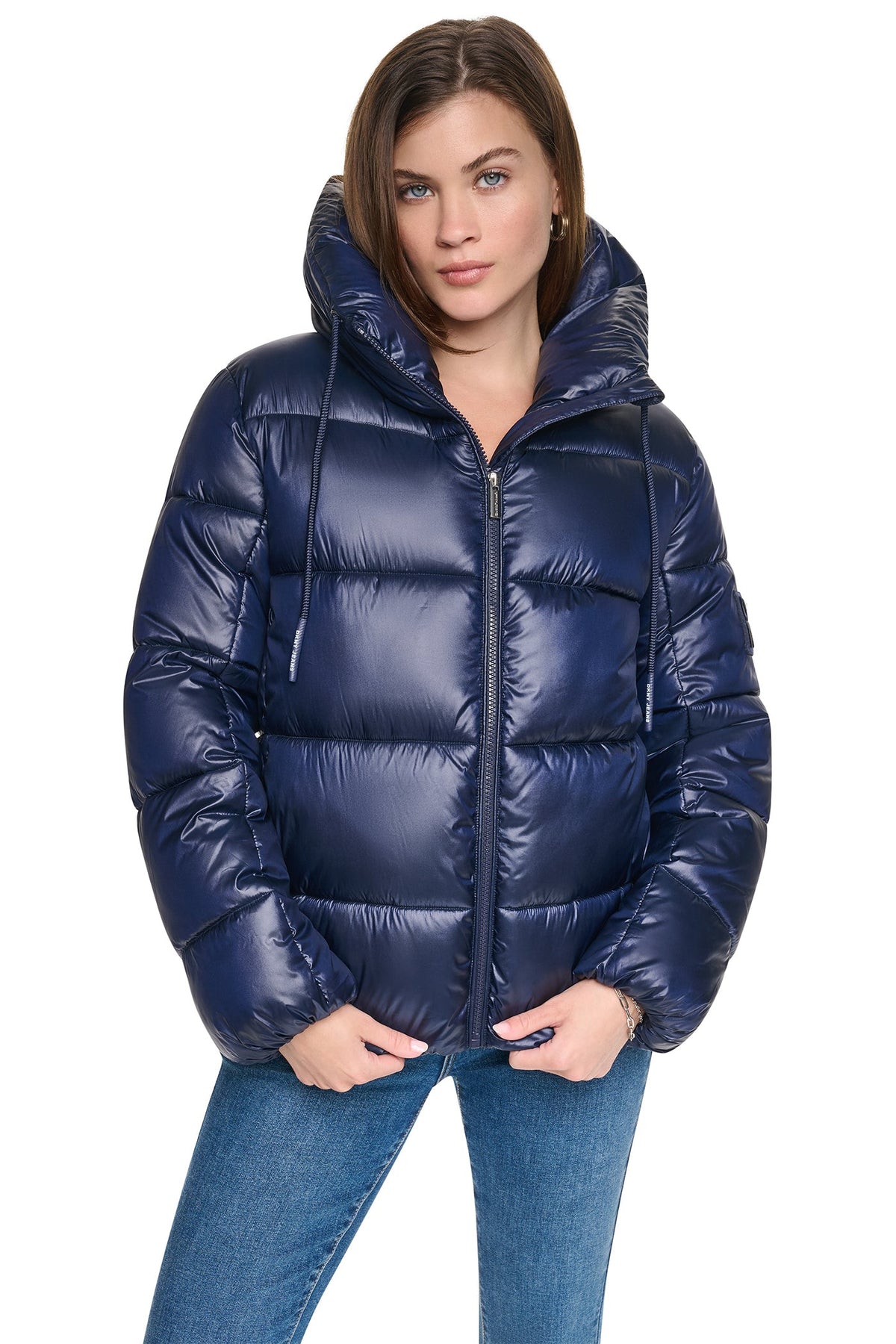 QUILTED PUFFER WITH DRAMA COLLAR