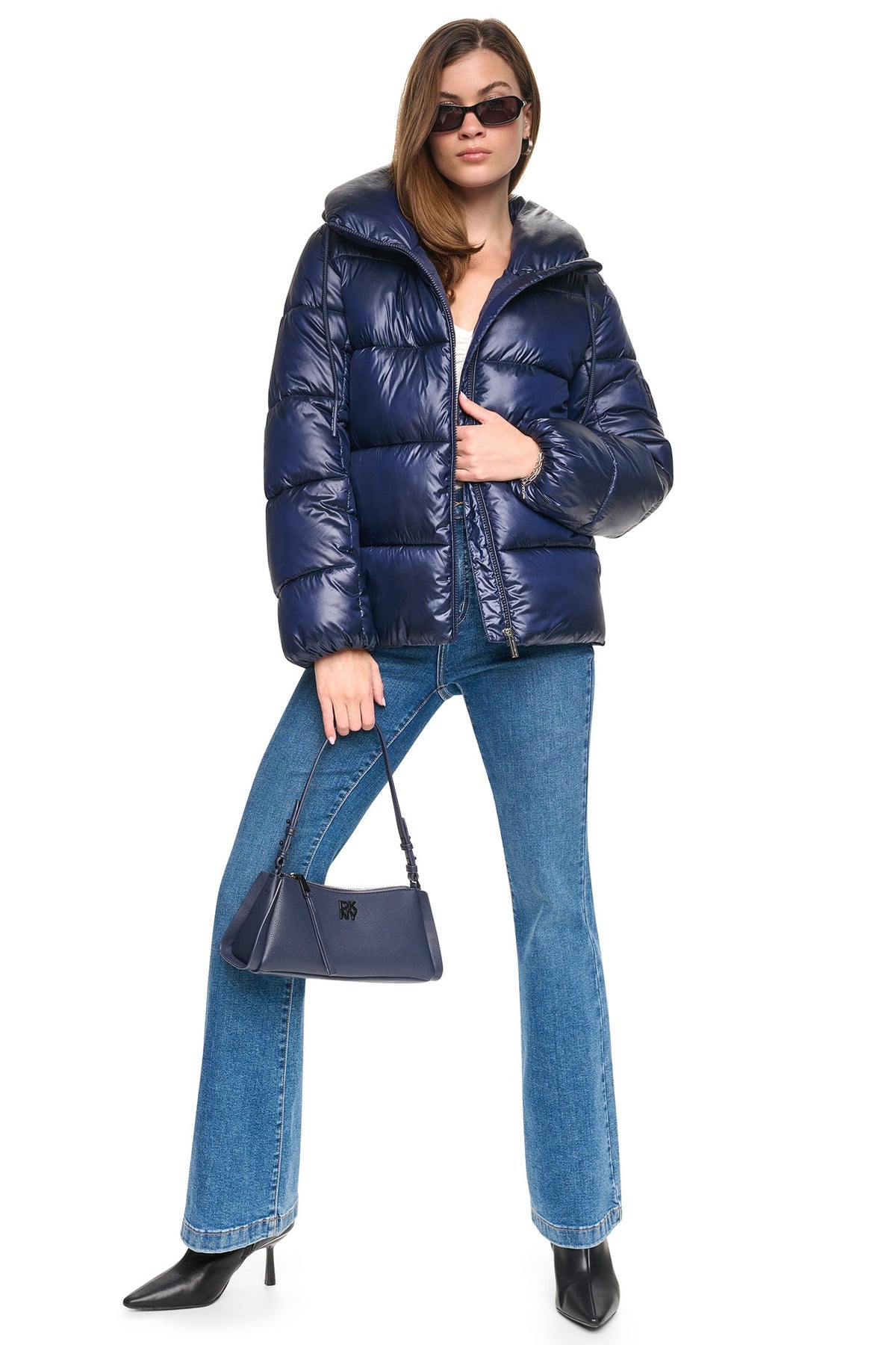 QUILTED PUFFER WITH DRAMA COLLAR