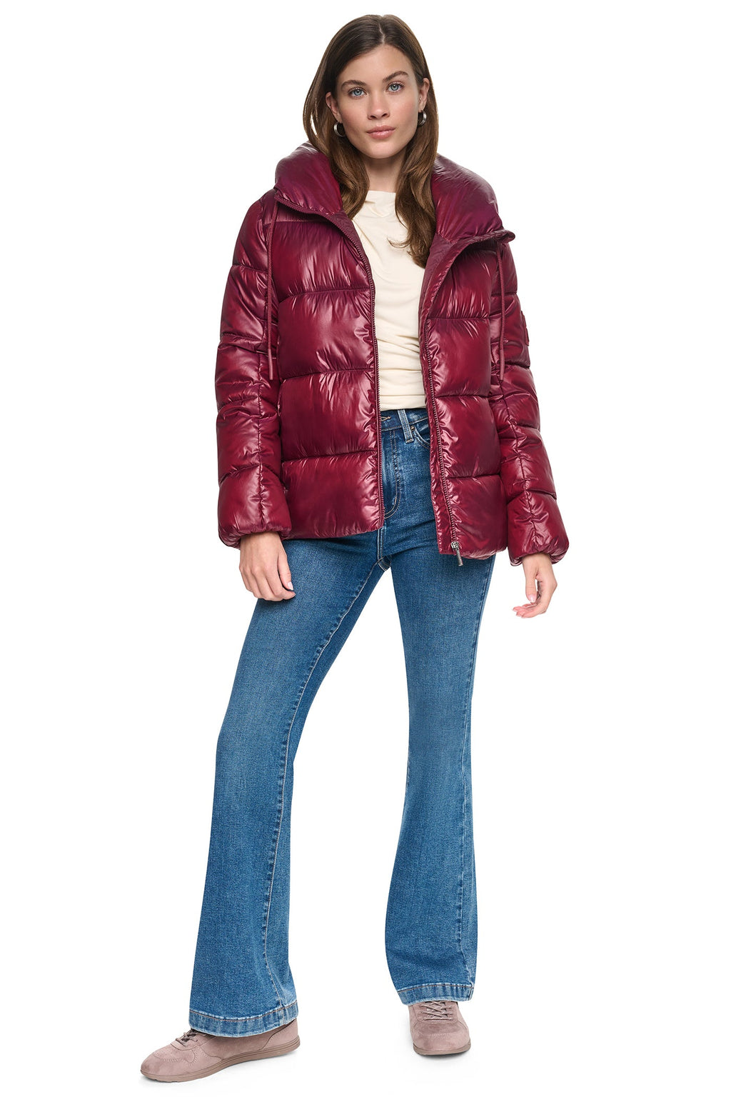 QUILTED PUFFER WITH DRAMA COLLAR