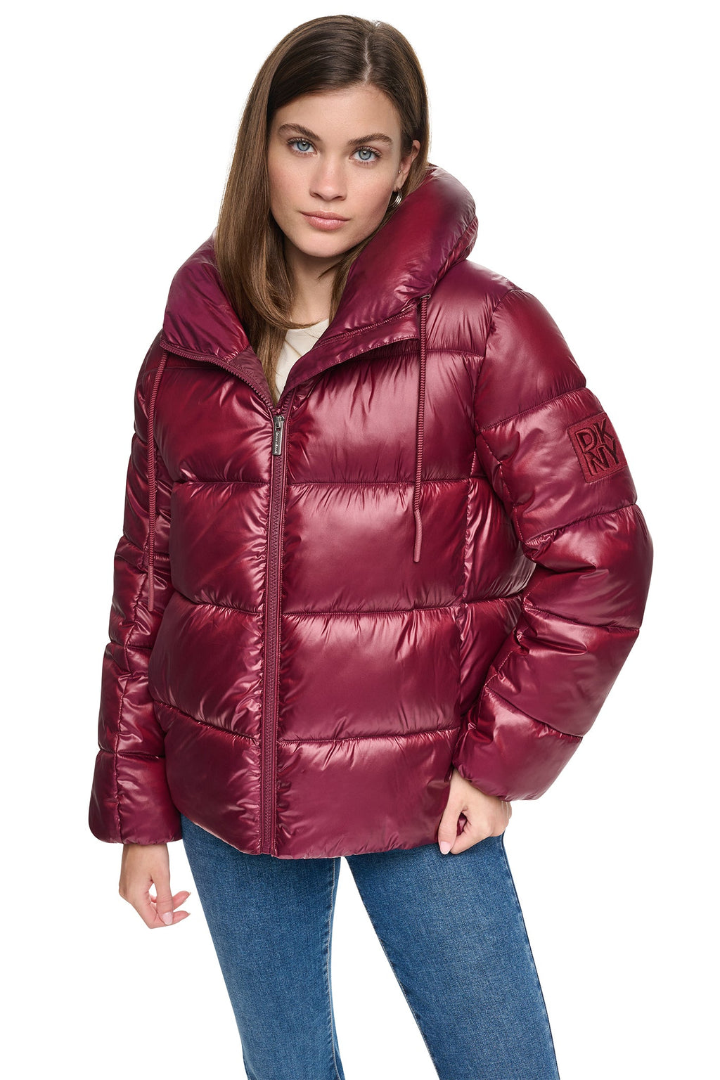QUILTED PUFFER WITH DRAMA COLLAR