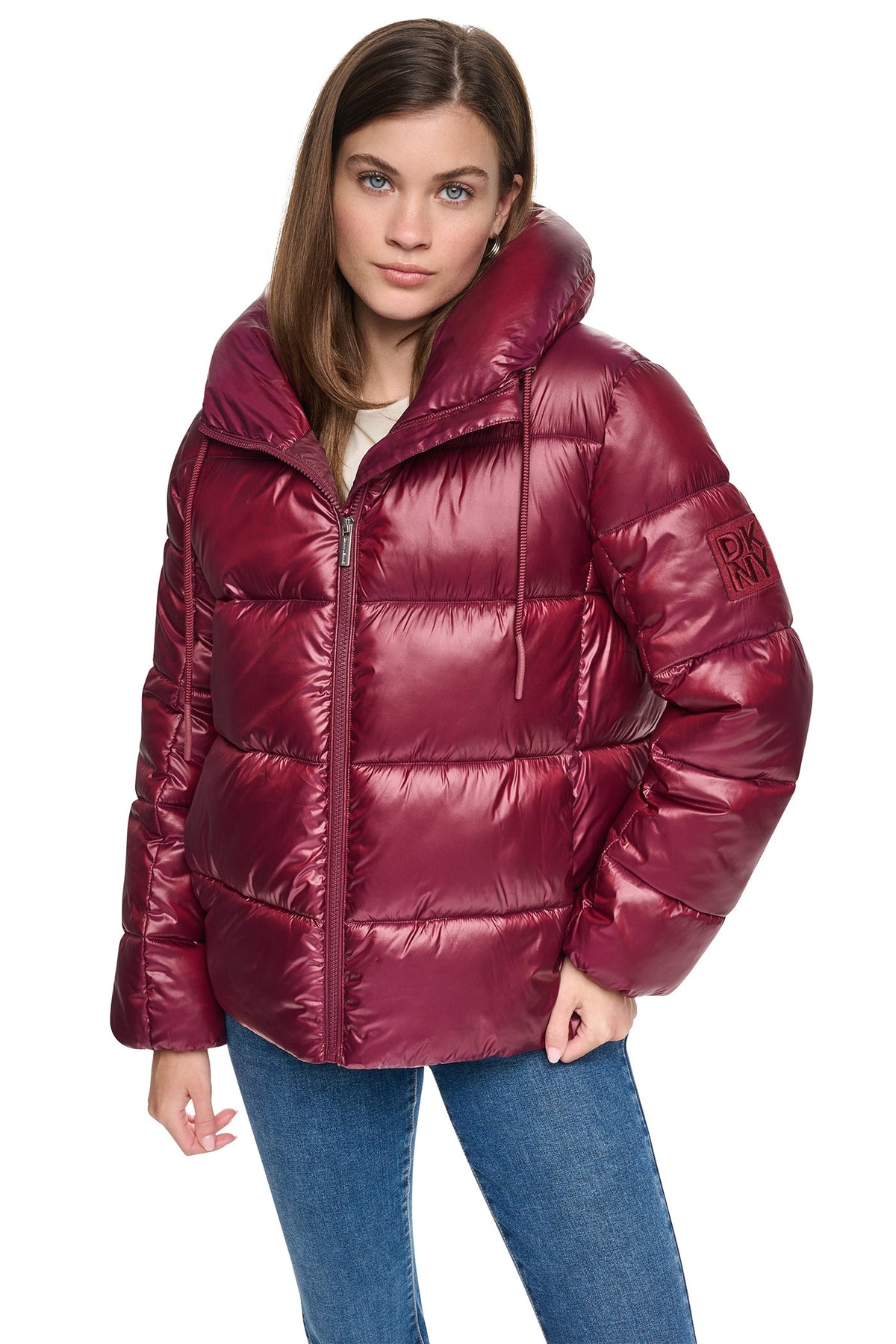 QUILTED PUFFER WITH DRAMA COLLAR