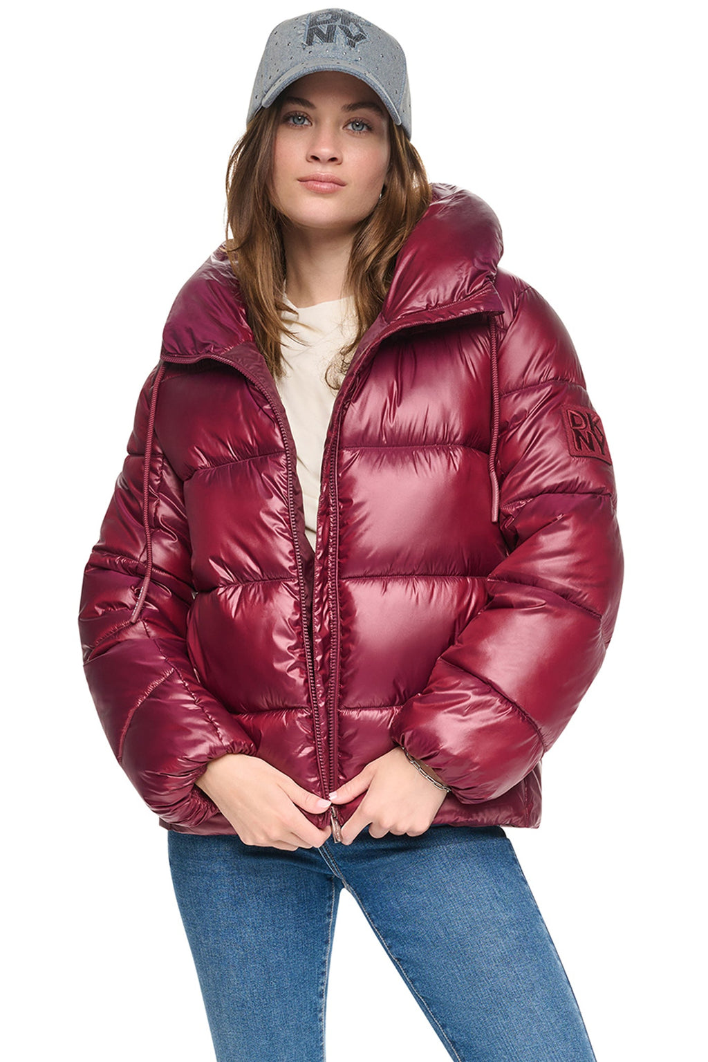 QUILTED PUFFER WITH DRAMA COLLAR
