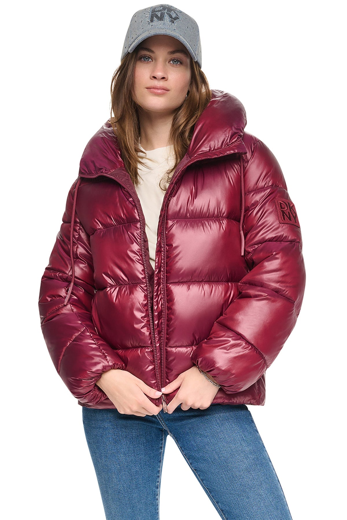QUILTED PUFFER WITH DRAMA COLLAR