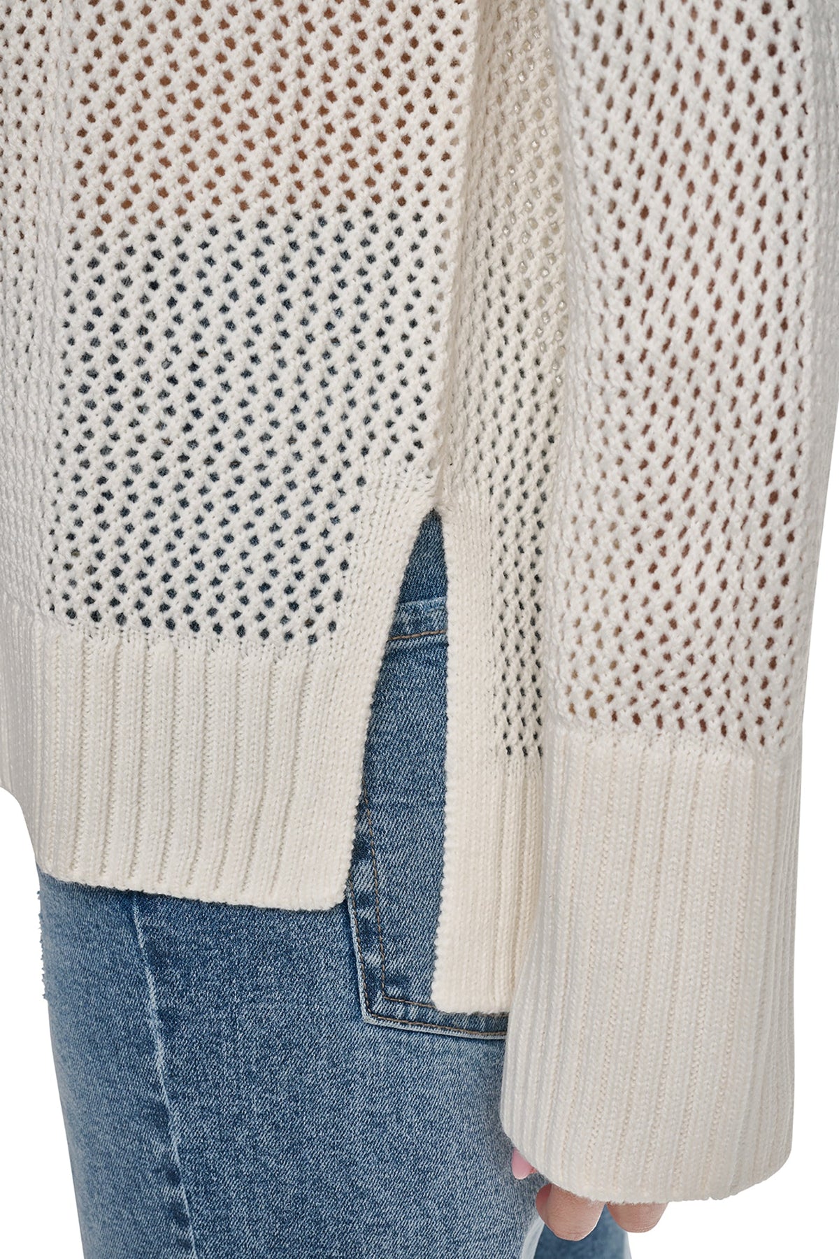 OPEN STITCH VARSITY LOGO SWEATER