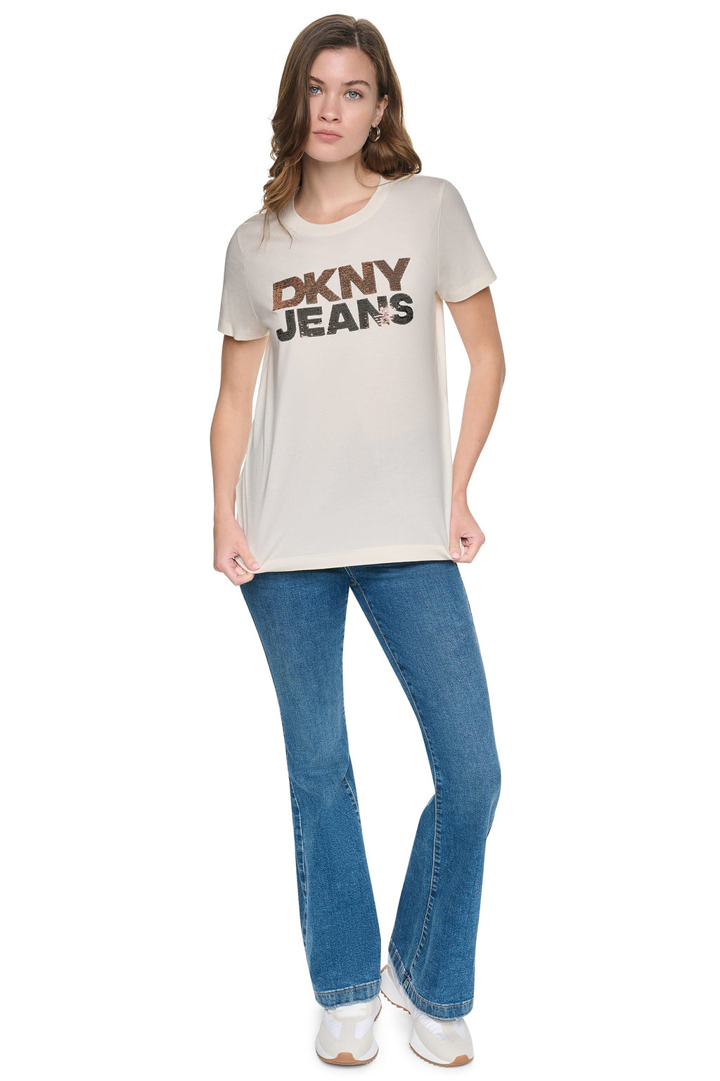 SEQUIN STACKED LOGO TEE