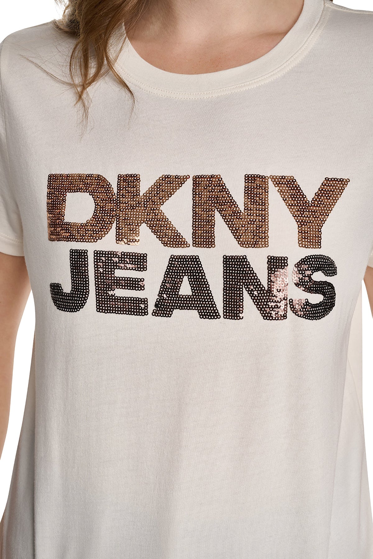 SEQUIN STACKED LOGO TEE