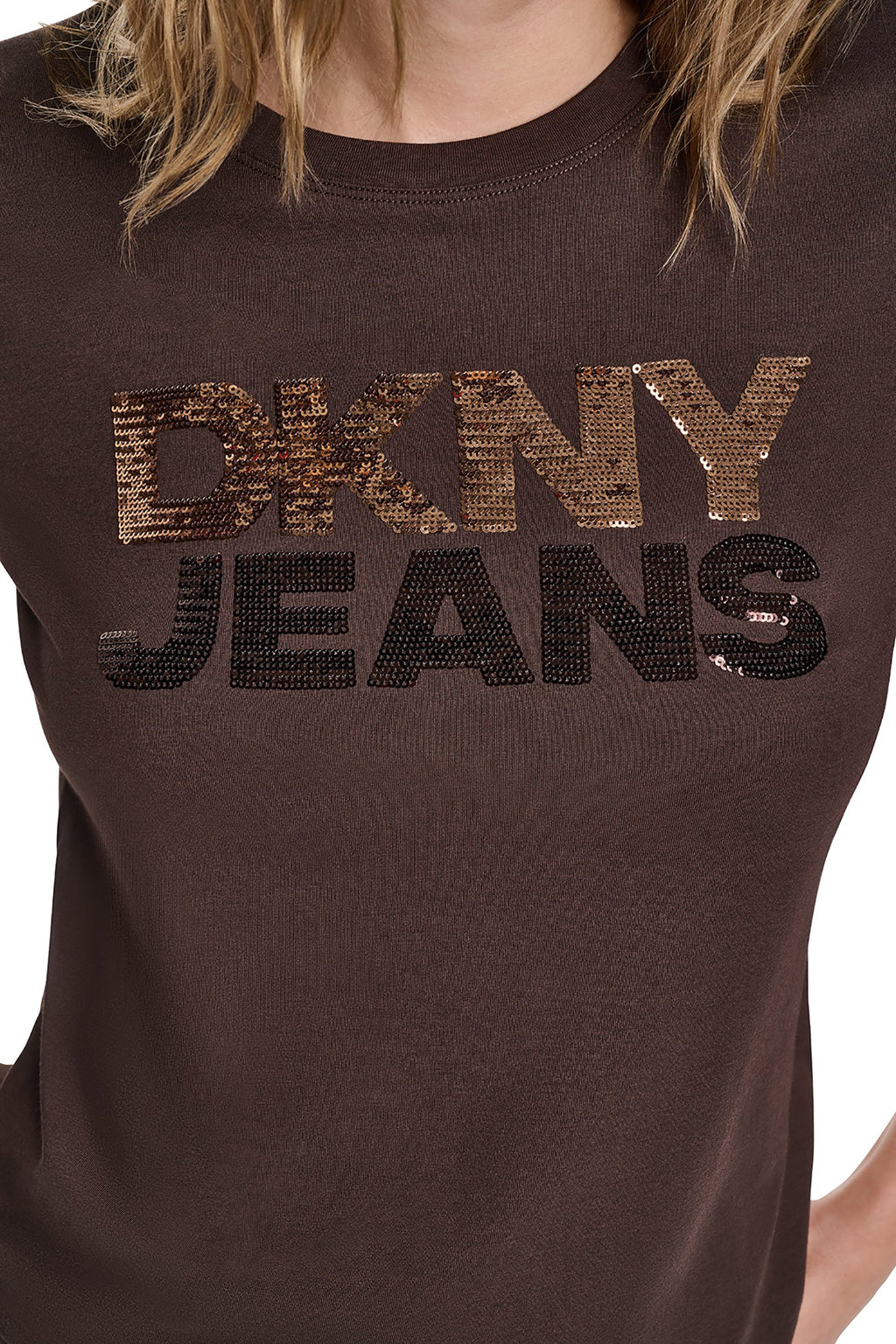 SEQUIN STACKED LOGO TEE