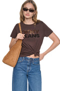 SEQUIN STACKED LOGO TEE