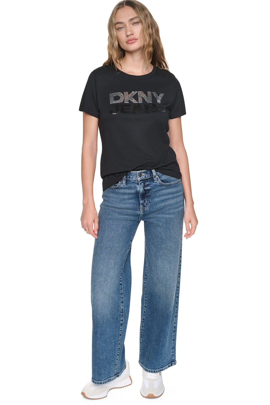 SEQUIN STACKED LOGO TEE