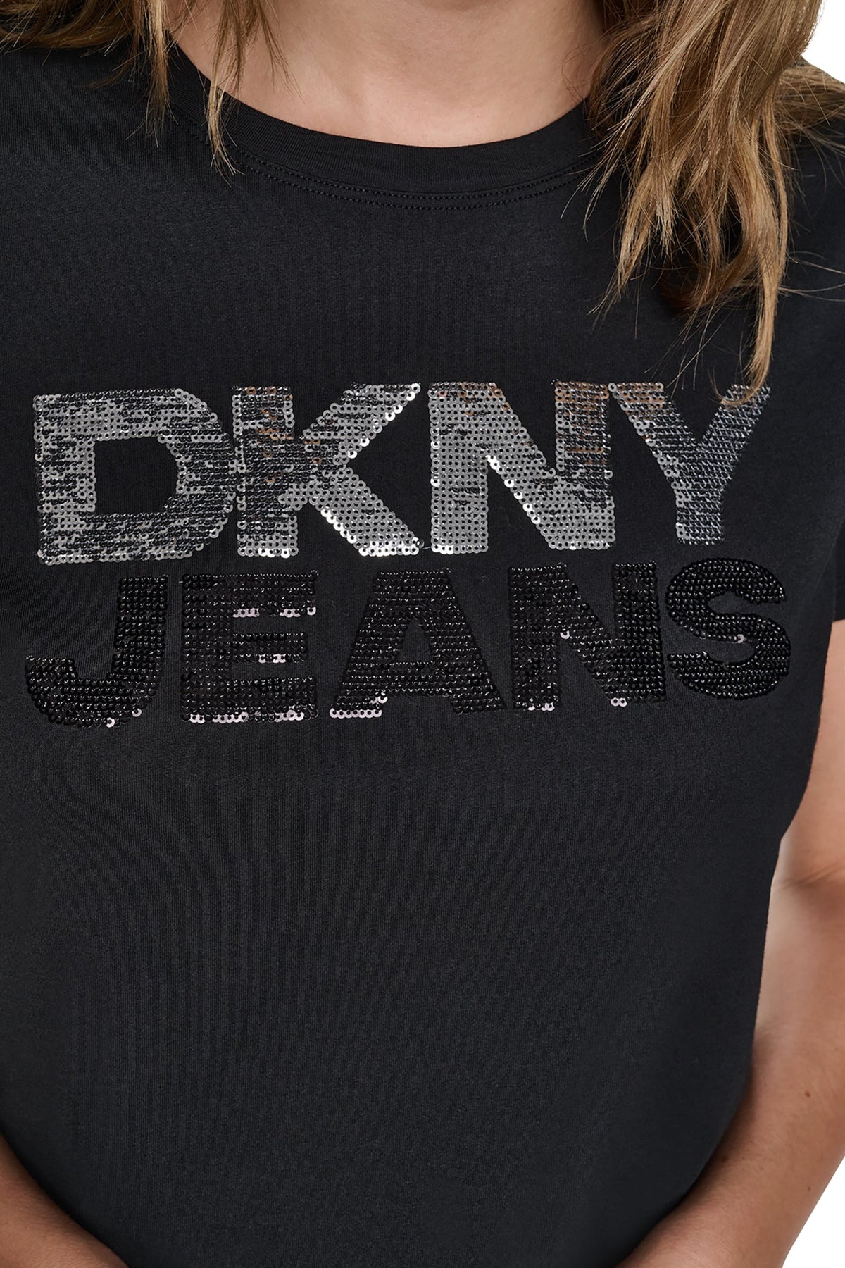 SEQUIN STACKED LOGO TEE