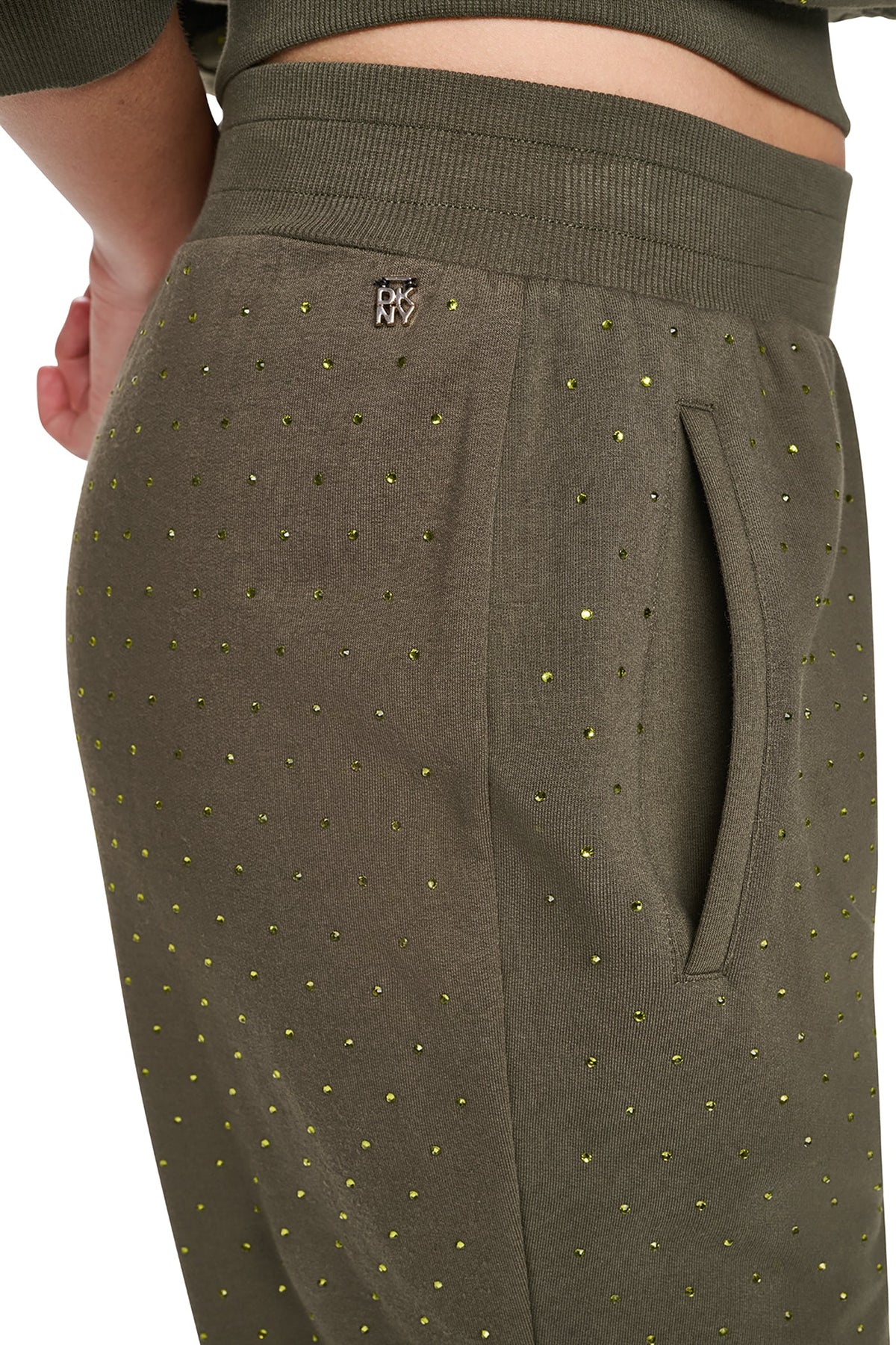 HIGH-RISE RHINESTONE JOGGER PANT