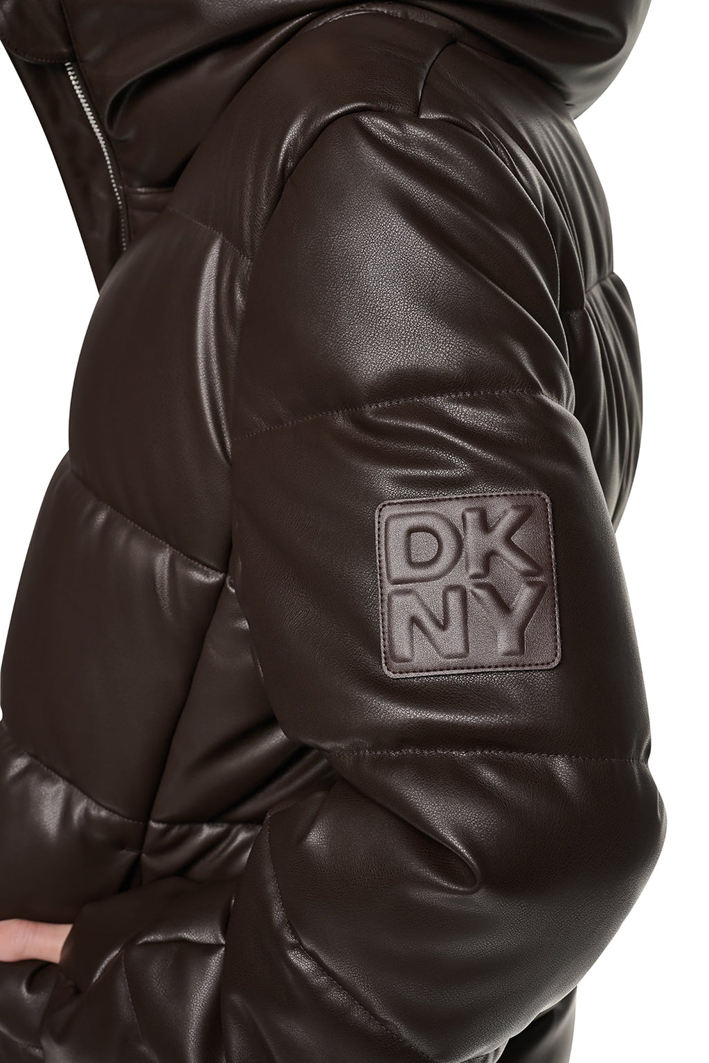 FAUX LEATHER PUFFER JACKET