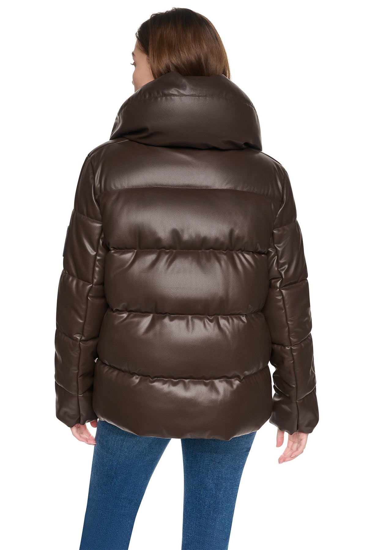 FAUX LEATHER PUFFER JACKET