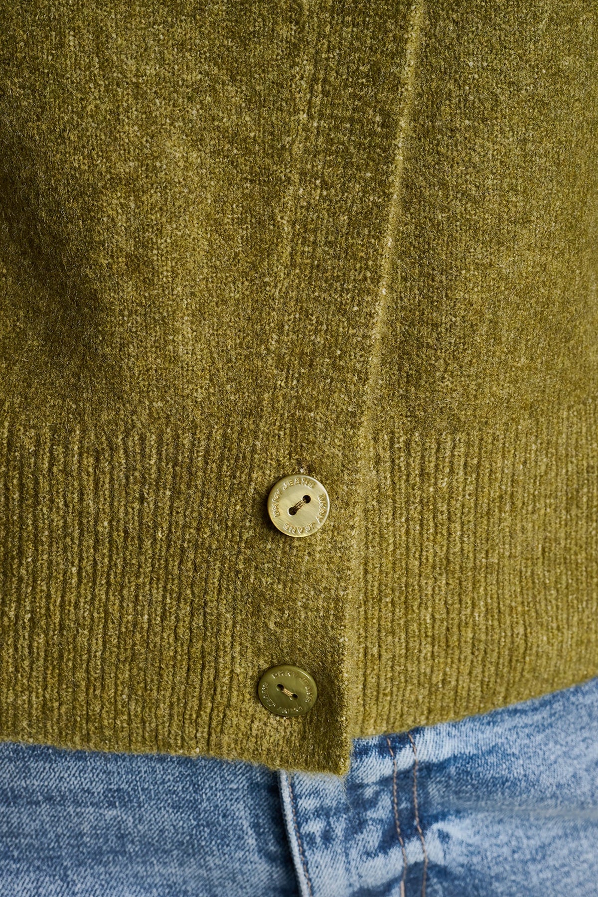 ASYMMETRIC BUTTON HEM CARDIGAN
