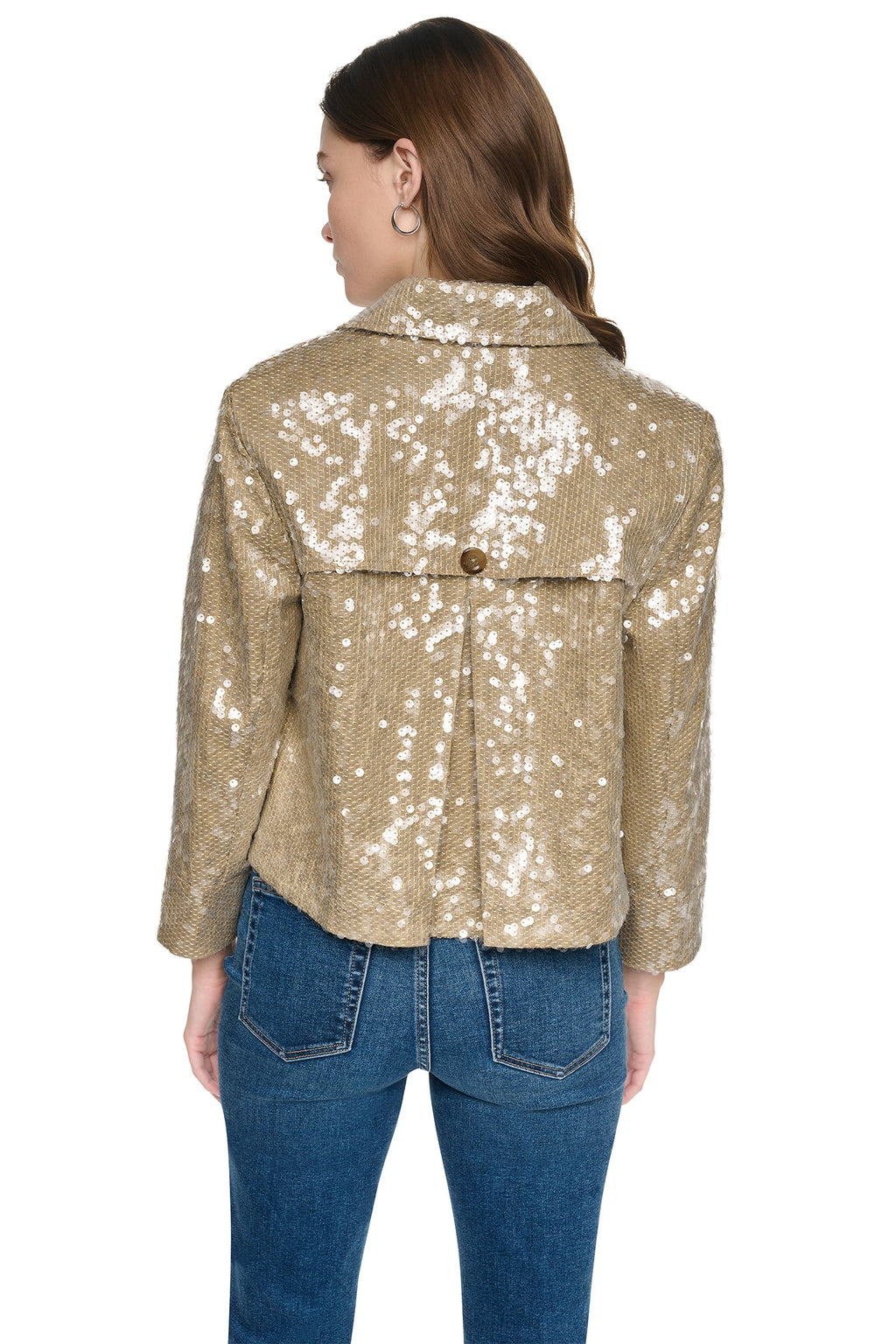SEQUIN DOUBLE BREASTED TRENCH COAT