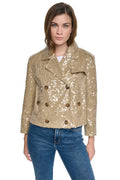 SEQUIN DOUBLE BREASTED TRENCH COAT