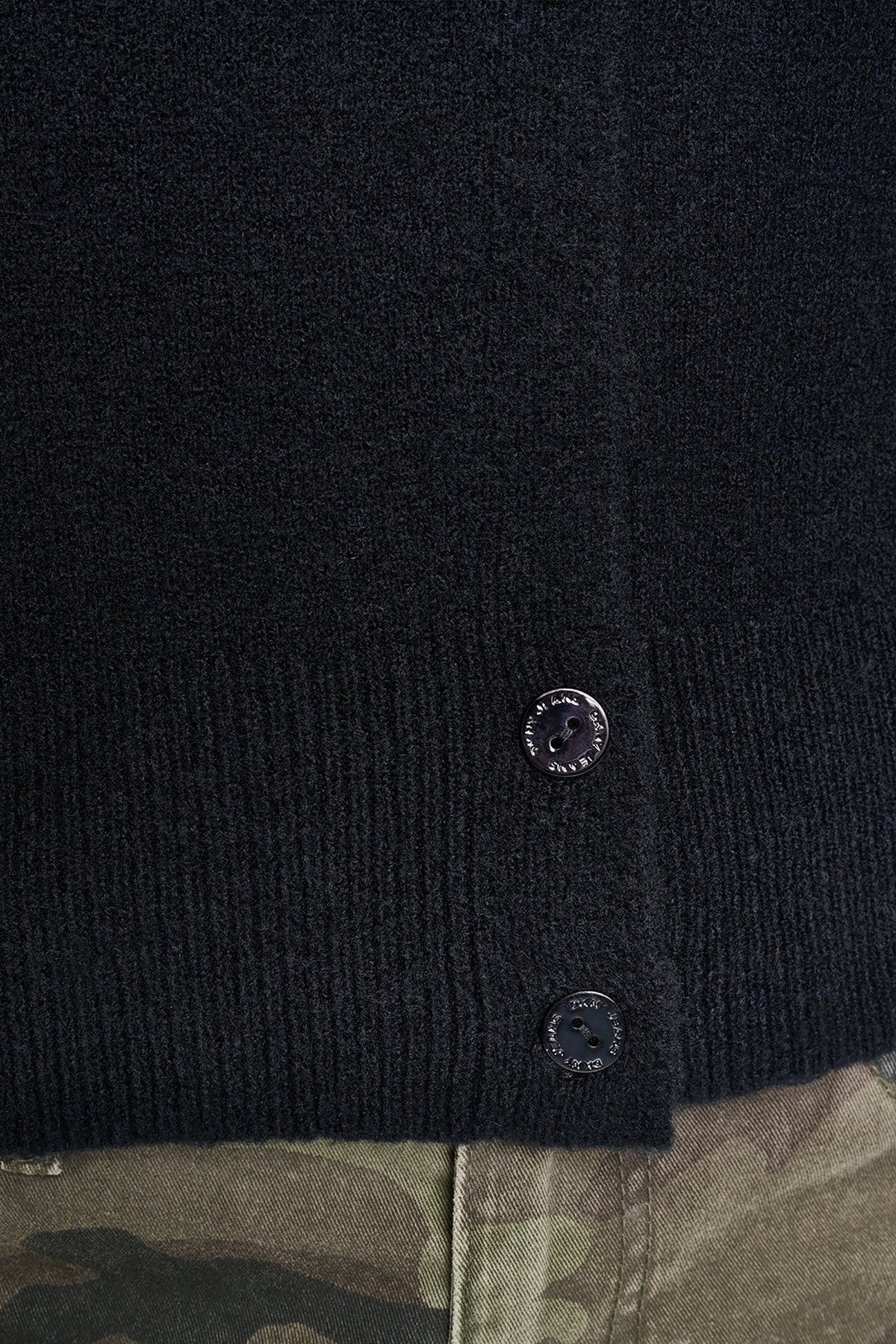 ASYMMETRIC BUTTON HEM CARDIGAN