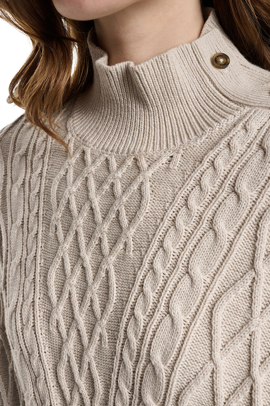 BUTTON SHOULDER CABLE SWEATER VEST