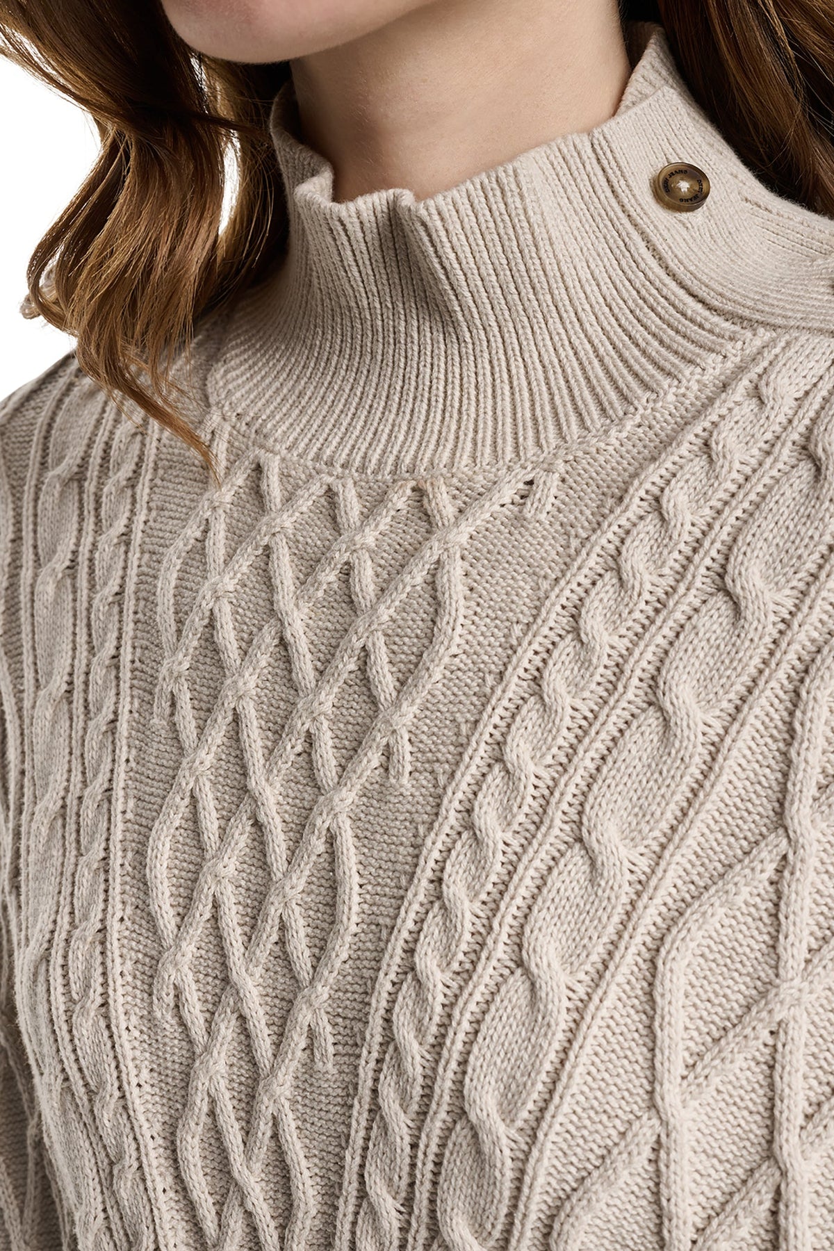 BUTTON SHOULDER CABLE SWEATER VEST